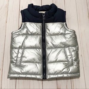 GYMBOREE Navy and Metallic Silver Vest Size 6-12m